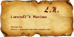 Lancsák Maxima névjegykártya
